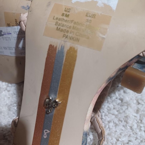 SAM EDELMAN 'Pankin' Seashell Pink Braided Strappy Slingback Heeled Sandals - Picture 10 of 12